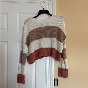 Sincerely Jules Striped Knit Sweater - Cream, Brown, Tan